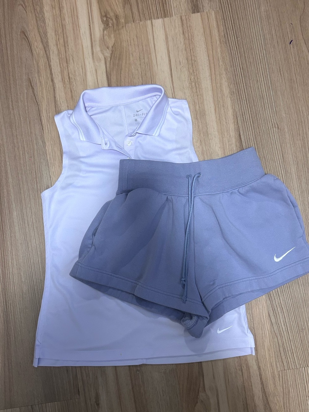 set Nike Women's Lavender-Blue Athletic Shorts with Drawstringy